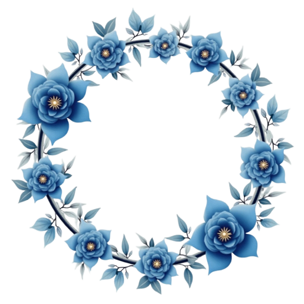 Blue Floral Wreath